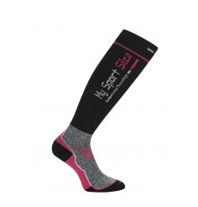 GD9180 Calza Sportiva Lunga Nero-Fuxia